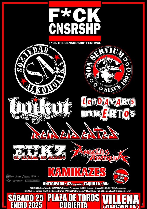 F*ck Cnsrshp Festival 2025 - 25/01/2025 - Villena, Alicante
