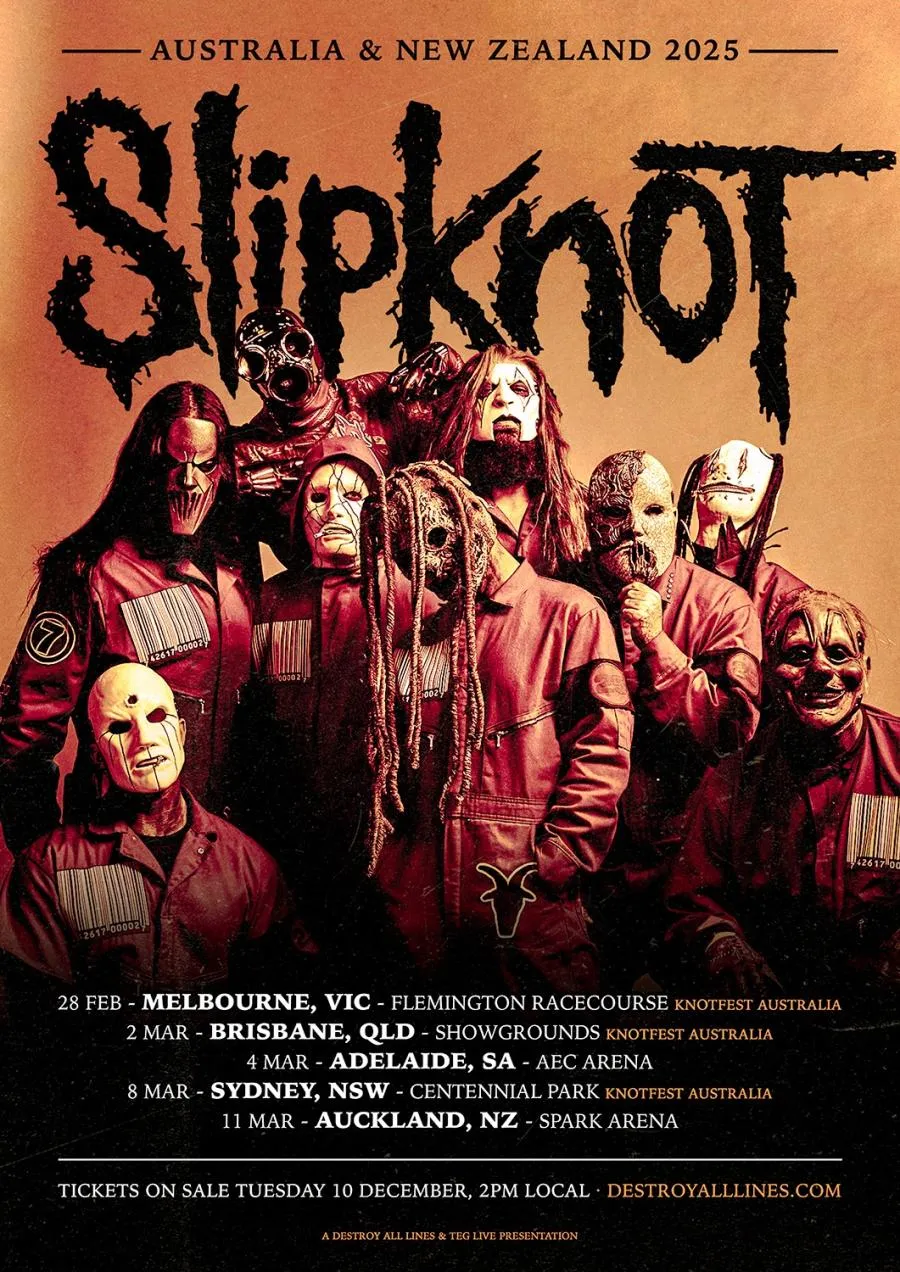 Slipknot タグ欠損 オーストラリアツアー Evento Slipknot - 04/03/2025 - Adelaide - Adelaide Entertainment
